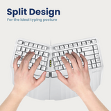 PERIBOARD-413 W - Wired Mini White Ergonomic Keyboard 75% for smaller hands