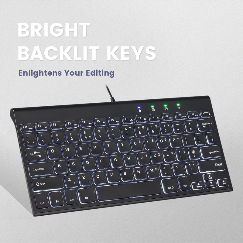 PERIBOARD-429 - Wired 70% Mini Backlit Keyboard Quiet Scissor Key enlightens your editing.