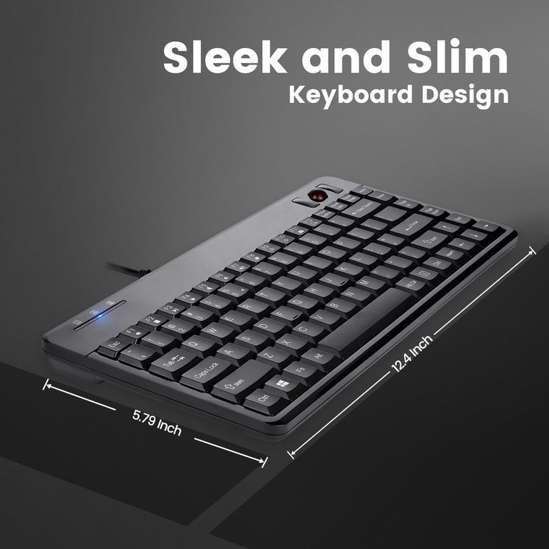 PERIBOARD-505 P - PS/2 75% Trackball Keyboard. Sleek and slim keyboard design.