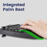 PERIBOARD-512 B - Wired Ergonomic Keyboard 100% with integrated palm rest eases your wrist pain.