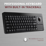 PERIBOARD-514 H PLUS - Wired Mini Trackball Keyboard 75% extra USB ports. No additional mouse required.