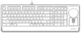 The Layout of PERIBOARD-522 - Mechanical Trackball Keyboard (75% plus numpad).