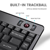 PERIBOARD-706 PLUS - Wireless Trackball Keyboard 75% with 0.55'' built-in trackball and left and right buttons