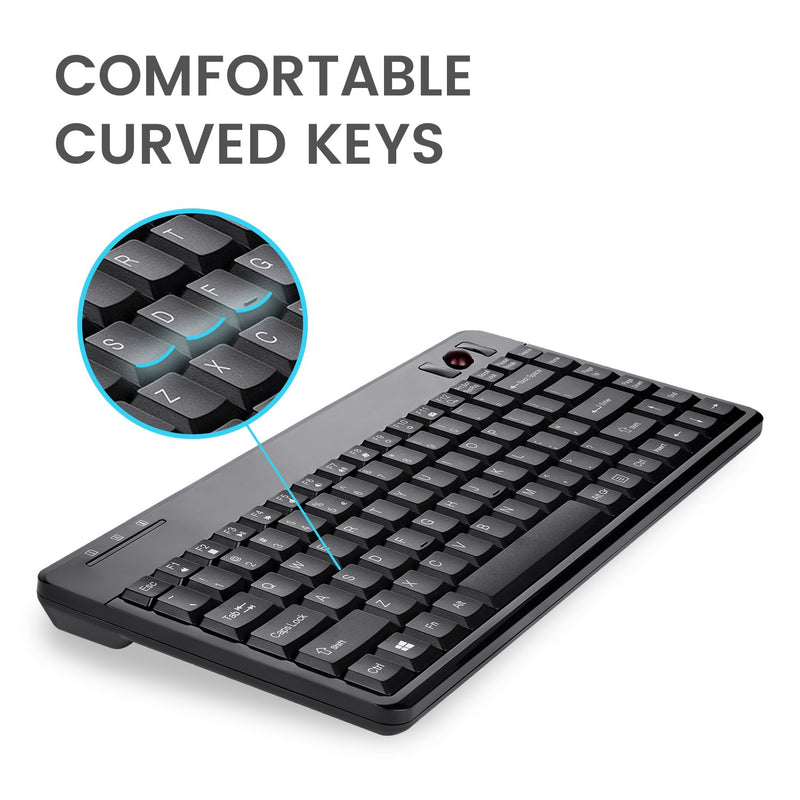 PERIBOARD-706 PLUS - Wireless Trackball Keyboard 75% with comfortable curved keys