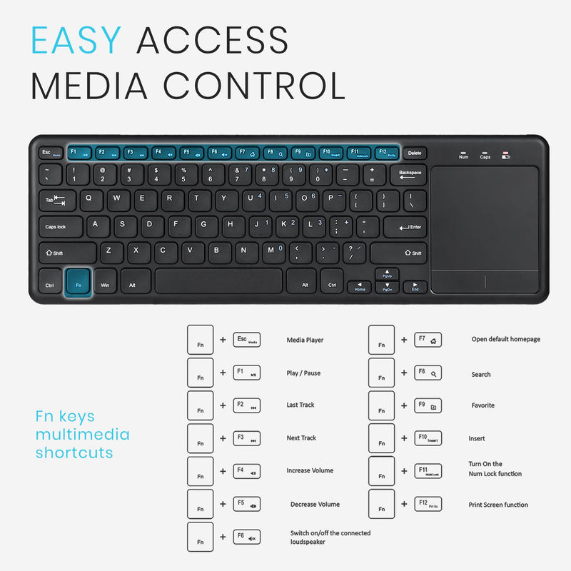 PERIBOARD-716 III - Wireless Touchpad Keyboard 75% Quiet Keys with easy access to various media controls