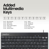 PERIDUO-212 B - Wired Mini Combo (75% keyboard Quiet Keys) with multimedia function