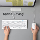 PERIDUO-303 W - Wired White Compact Combo (75% + numpad keyboard) is space-saving