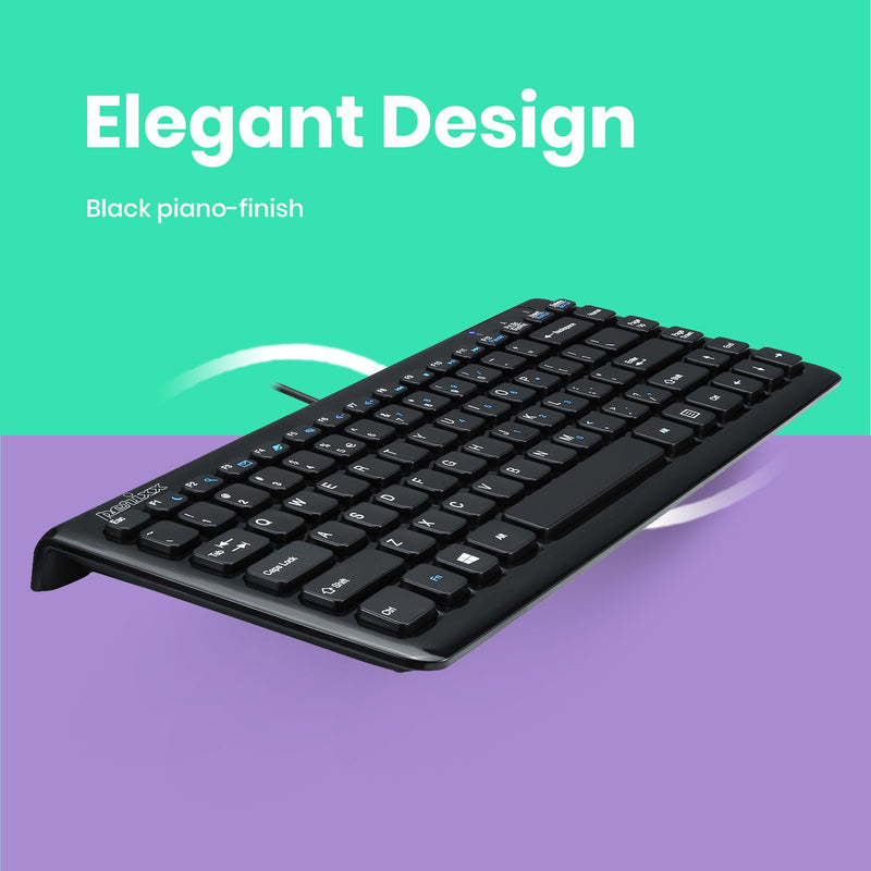PERIDUO-307 B - Wired Mini Combo (75% keyboard) in black piano-finish elegant design.