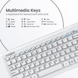 PERIDUO-707 W PLUS - Wireless White Mini Combo (75% keyboard) with multimedia keys.