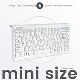 PERIDUO-707 W PLUS - Wireless White Mini Combo (75% keyboard). Easy plug and play with nano receiver. No drivers required.