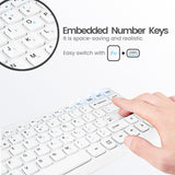 PERIDUO-707 W PLUS - Wireless White Mini Combo (75% keyboard). Easy switch with Fn plus insert/NumLK to embedded number keys.