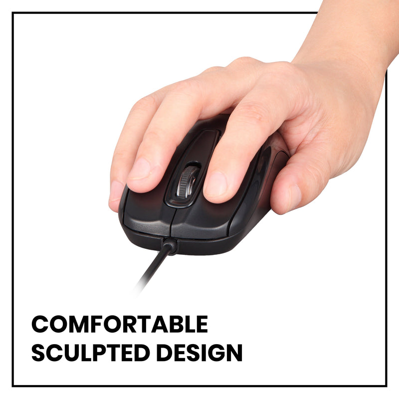 PERIMICE-209 U - Wired USB Mouse in comfortable sculpted design.