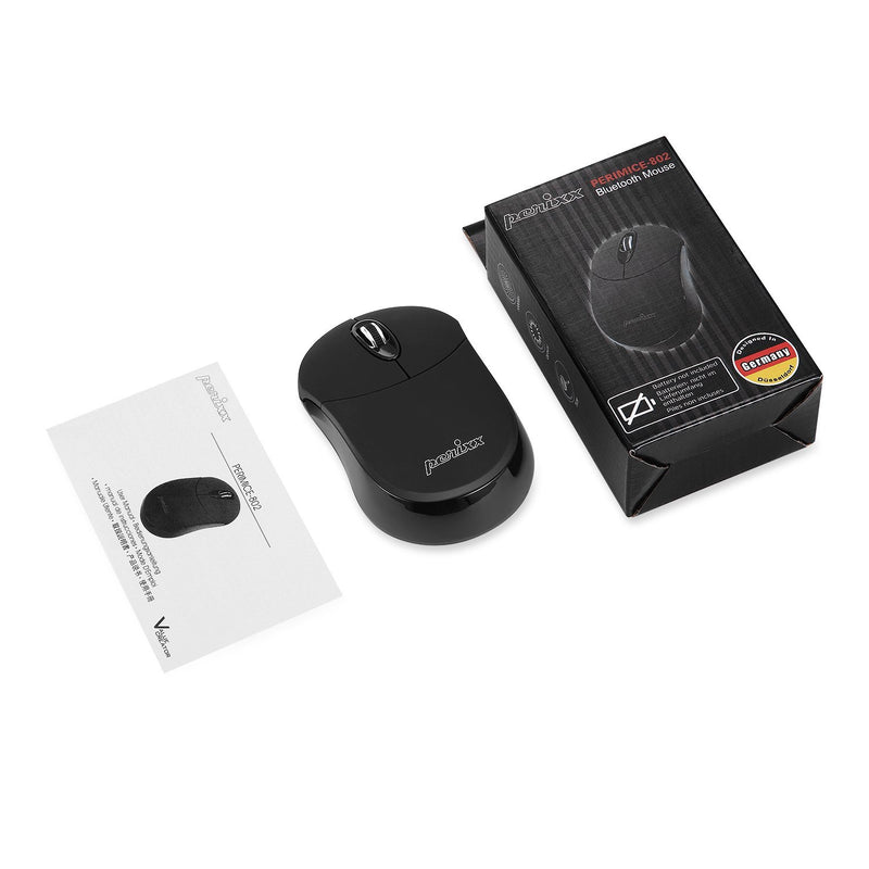 PERIMICE-802 B - Bluetooth Mini Mouse 1000 DPI with package and user manual.