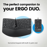 PERIPAD-205 - Wired Numeric Keypad with Palm Rest Large Print Letters. The perfect companion to your ergo duo.