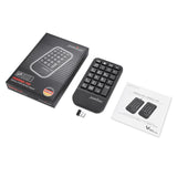 PERIPAD-705 - Wireless Numeric Keypad with Palm Rest Large Print Letters. Package and user manual.