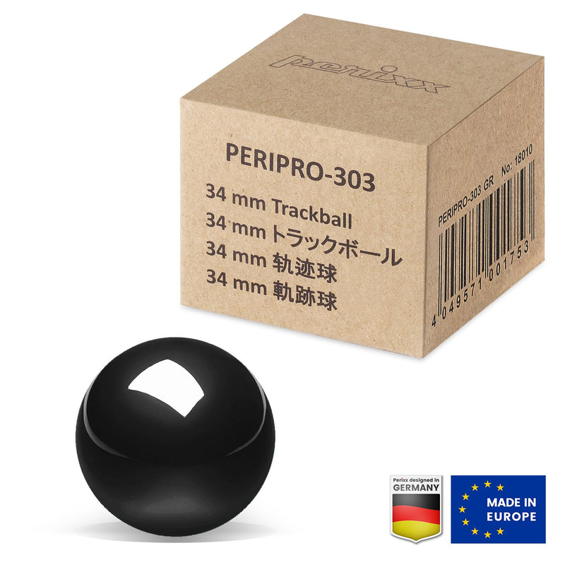 PERIPRO-303 GBK - Glossy Black 34mm Trackball with package.
