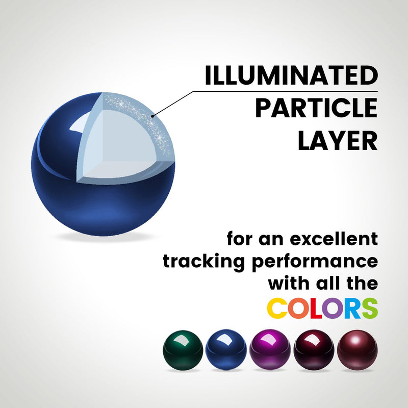 PERIPRO-303 GB - Glossy Blue 34mm Trackball. Illuminated partible layer for an excellent tracking performance with all the colors.