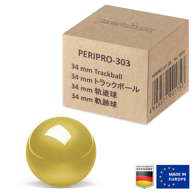 PERIPRO-303 GGO - Glossy Gold 34mm Trackball with package