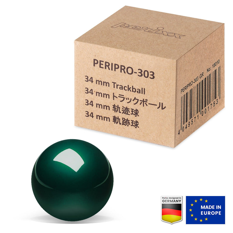 PERIPRO-303 GLG- Glossy Green 34mm Trackball with package
