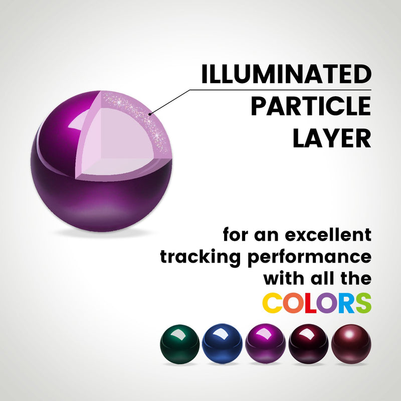 PERIPRO-303 GP- Glossy Purple 34mm Trackball. Illuminated partible layer for an excellent tracking performance with all the colors.
