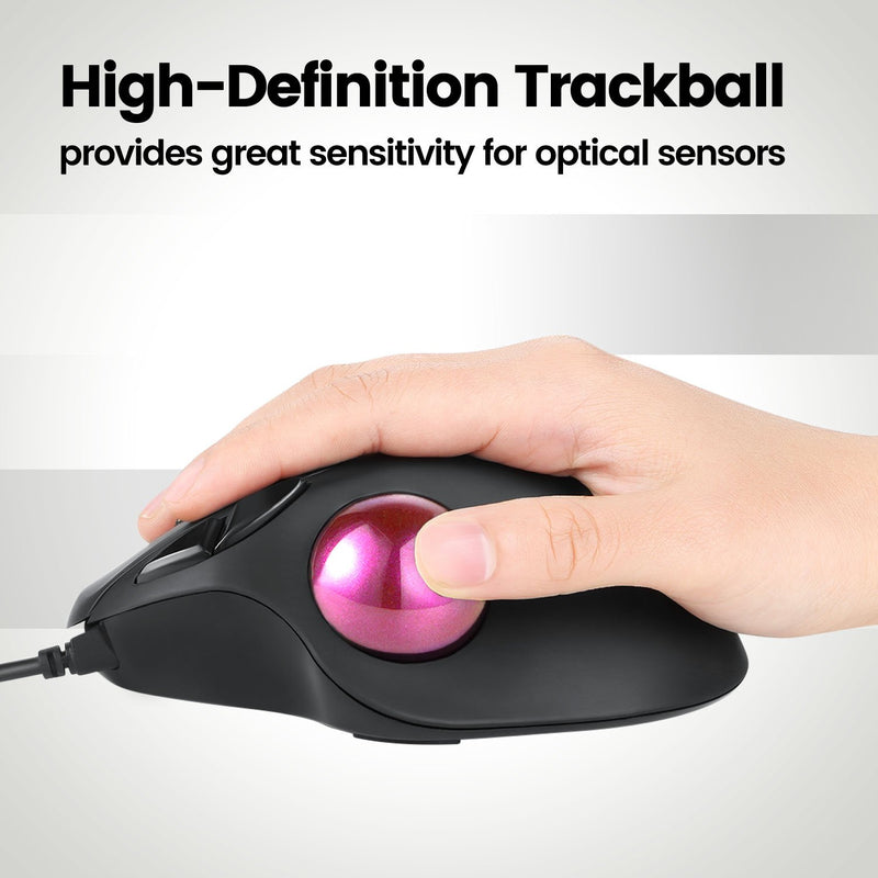 PERIPRO-303 PK- Glossy Pink 34mm Trackball provides great sensitivity for optical sensors.