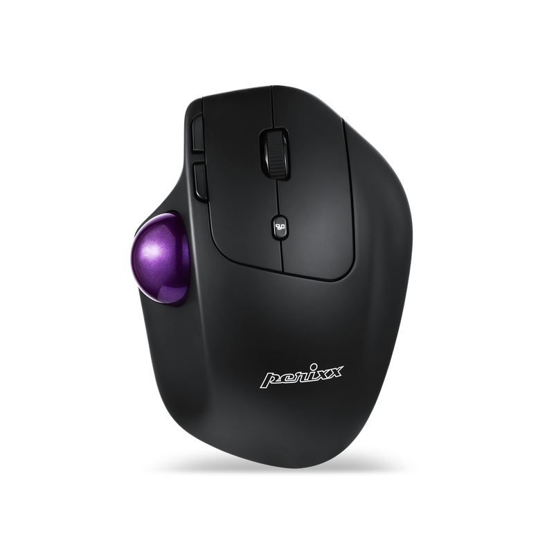 PERIMICE-720 - Wireless Bluetooth Ergonomic Vertical Trackball Mouse