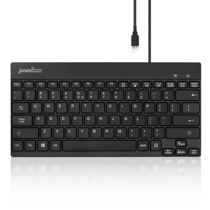 PERIBOARD-426 - Wired USB Mini Low Profile 70% Tenkeyless Keyboard Multimedia Keys