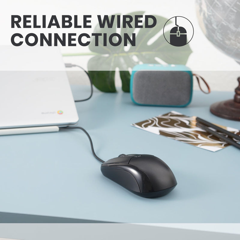 PERIMICE-209 - Wired Mouse for USB Type-C. Reliable wired connection specifically for USB Type-C.